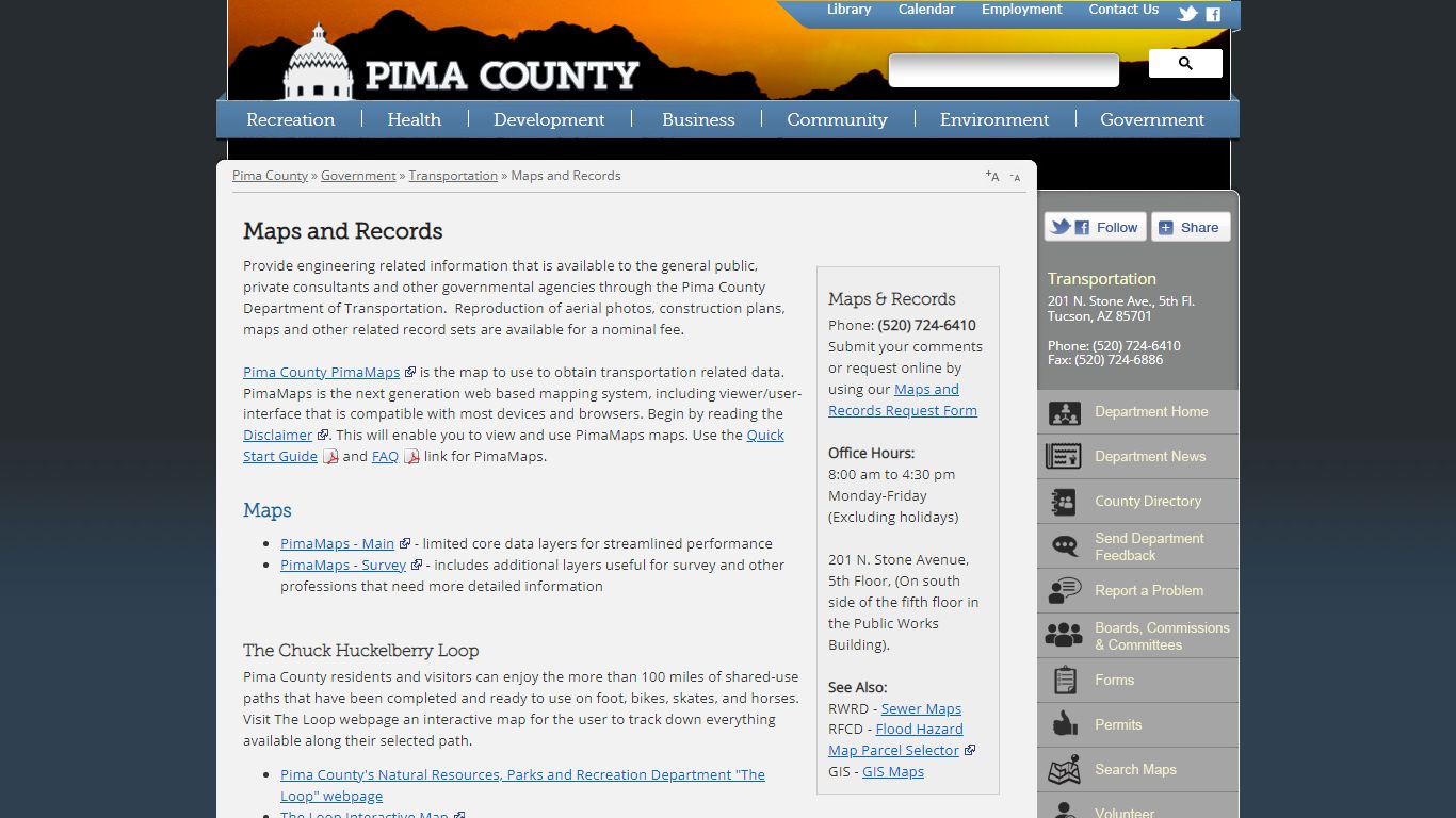 Maps and Records - Pima County